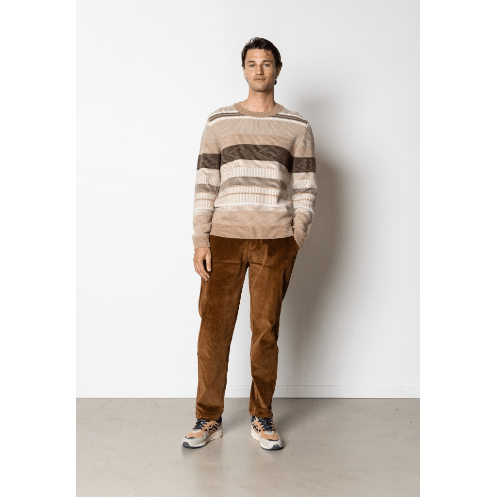 Clean Cut Cph | stripe wool knit | brown - Afbeelding 4