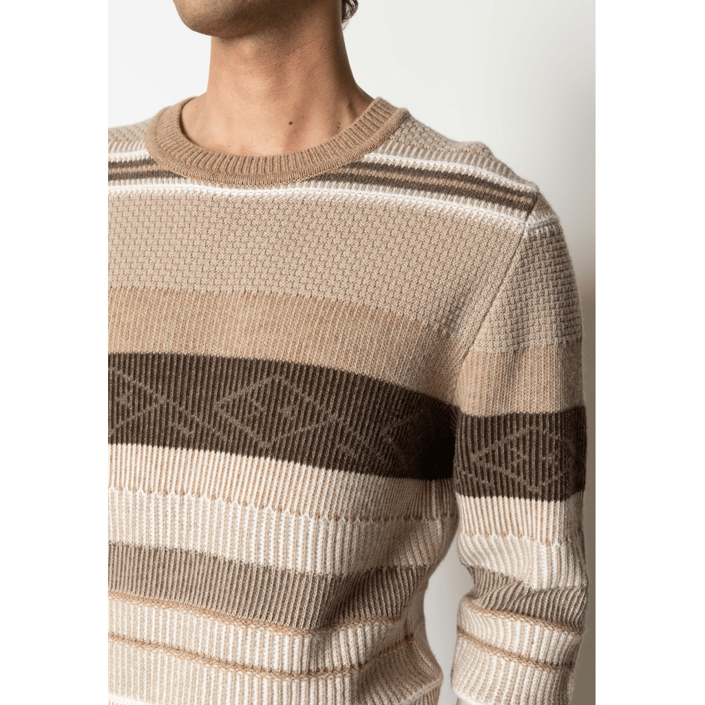 Clean Cut Cph | stripe wool knit | brown - Afbeelding 3