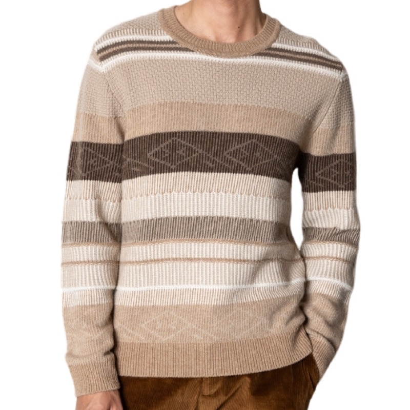 Clean Cut Cph | stripe wool knit | brown