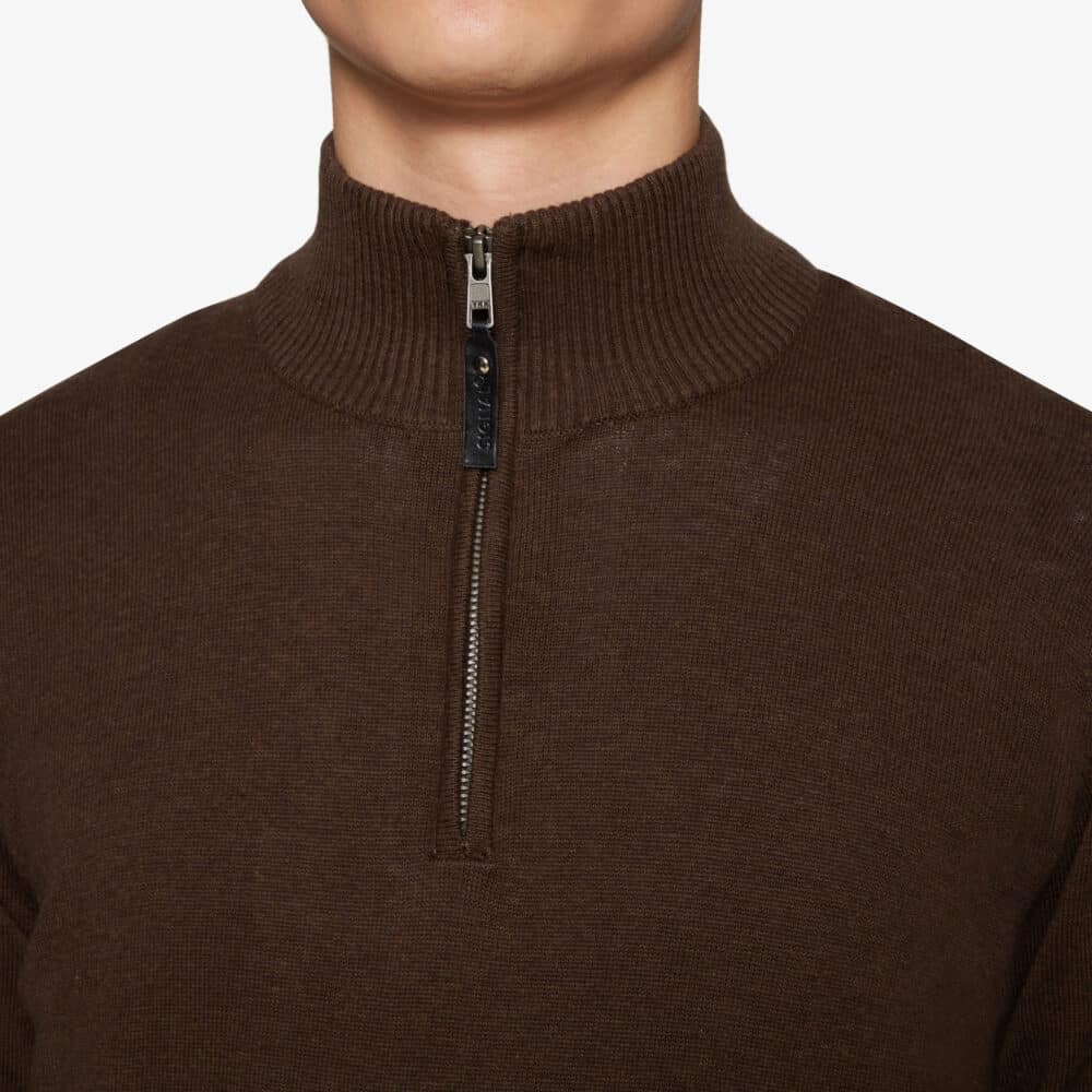 Signal I half zip knit I chocolat brown - Afbeelding 4