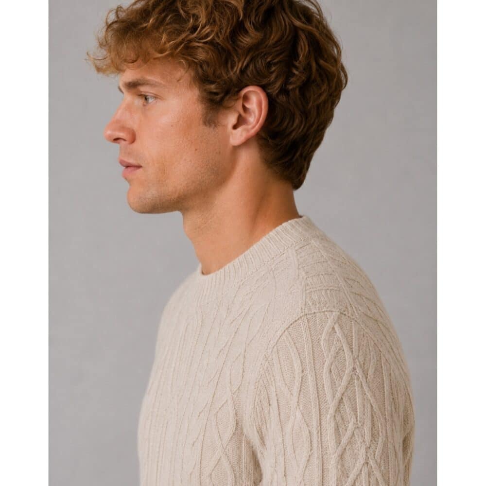 Clean Cut Cph I cable knit I ecru melange - Afbeelding 5