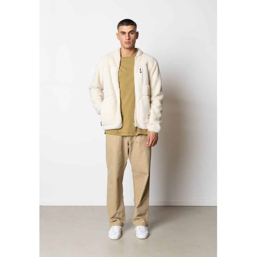 Alternative view of Fat Moose I wood fleece I white