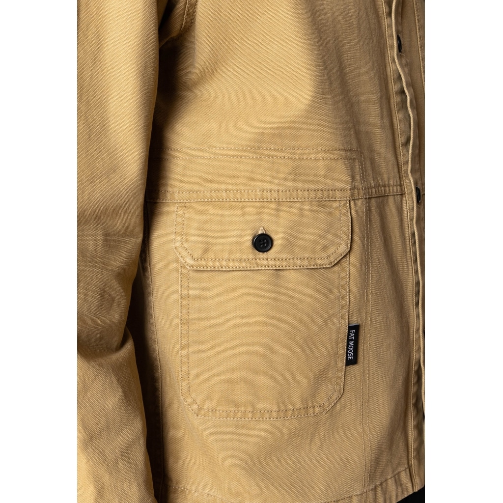 Fat Moose I dereck overshirt I dark khaki - Afbeelding 4