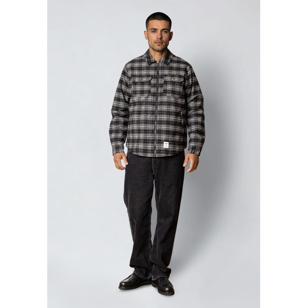Fat Moose I holger overshirt I ecru/black check - Afbeelding 4