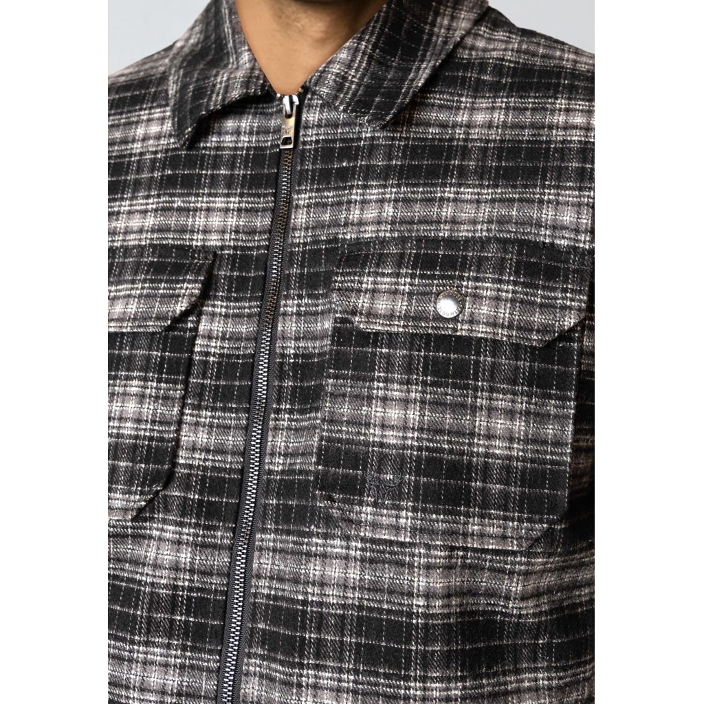 Fat Moose I holger overshirt I ecru/black check - Afbeelding 5