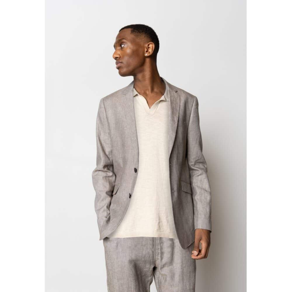 Clean cut Cph I knitted polo I ecru - Afbeelding 5