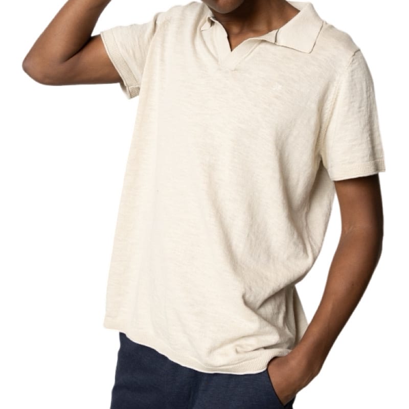Clean cut Cph I knitted polo I ecru