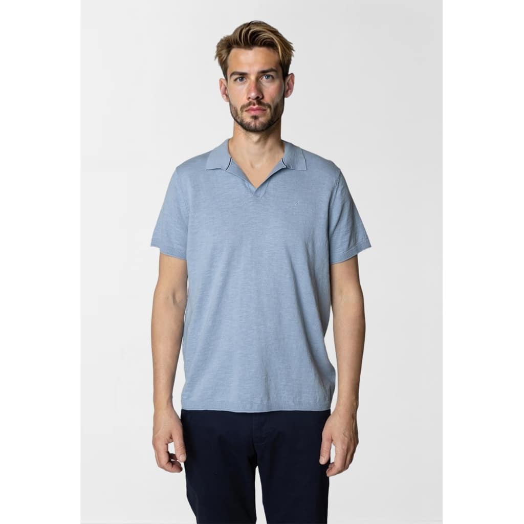 Clean cut Cph I knitted polo I light blue - Afbeelding 2