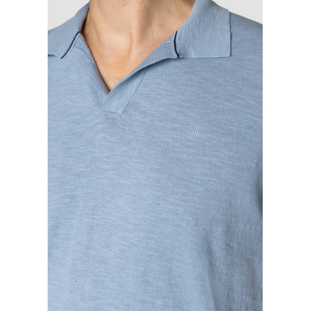 Clean cut Cph I knitted polo I light blue - Afbeelding 3