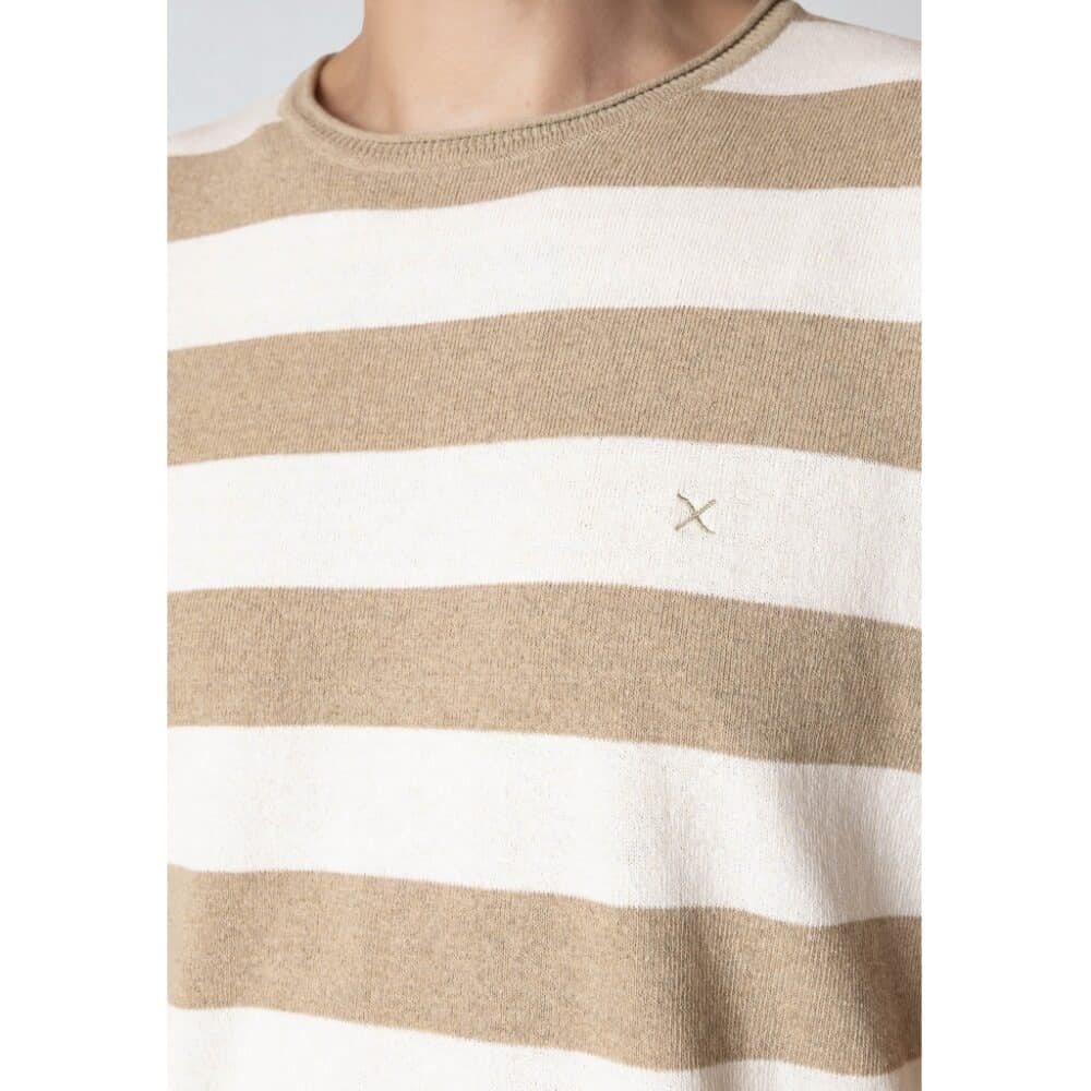 Clean cut Cph I knitted tee I shitake / ecru - Afbeelding 4