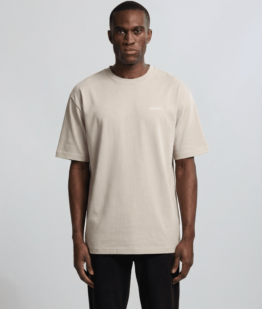 Alternative view of Vänner I monogram tee I ecru