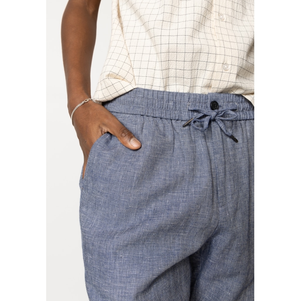 Clean cut Cph I linen shorts I navy mel - Afbeelding 3