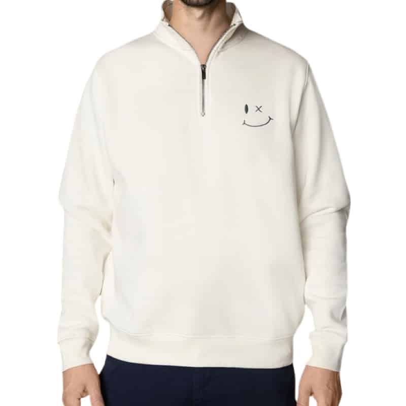 Clean cut Cph I half zip sweater  I ecru