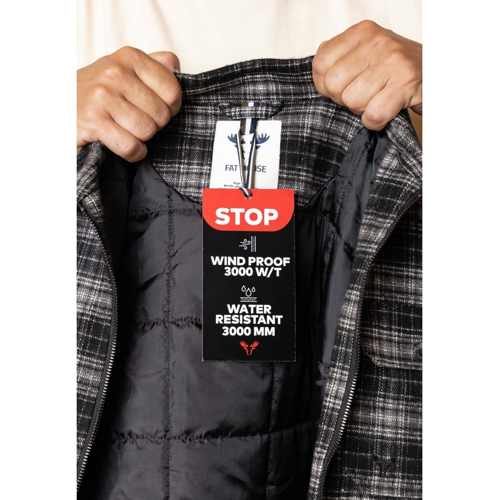 Fat Moose I holger overshirt I ecru/black check - Afbeelding 6