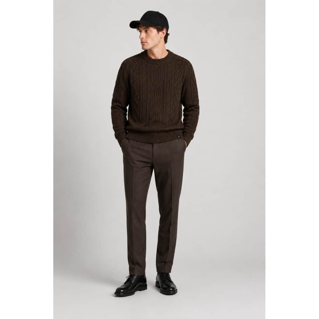 Clean cut Cph I cable knit I dark brown - Afbeelding 4