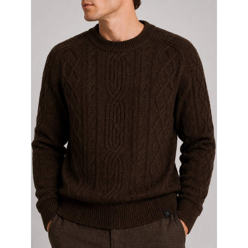 Clean cut Cph I cable knit I dark brown - Afbeelding 3