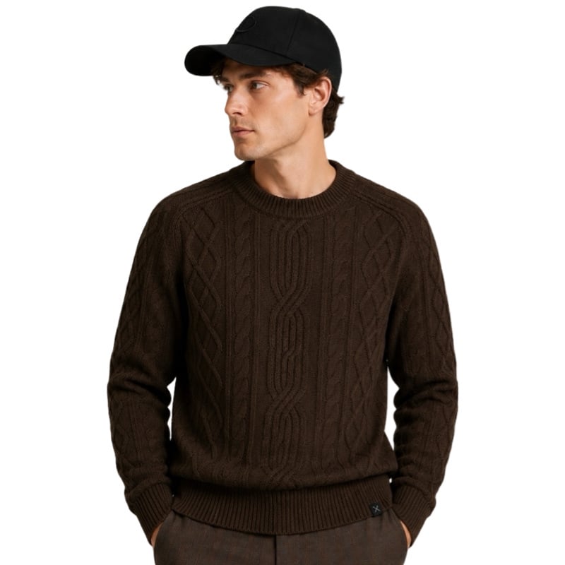 Clean cut Cph I cable knit I dark brown