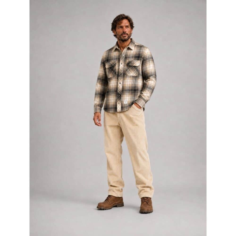 Fat Moose I check overshirt I soft sand - Afbeelding 3