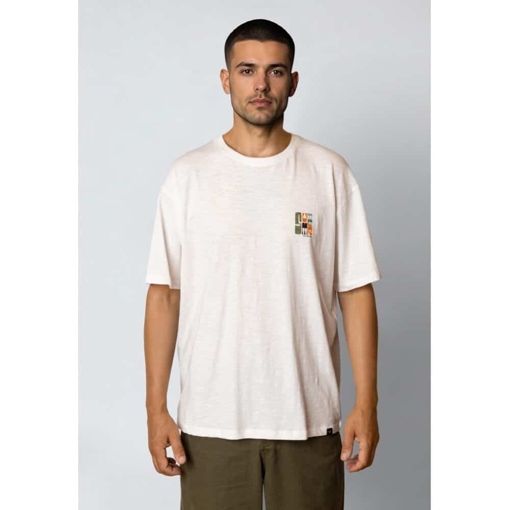 Alternative view of Fat Moose I summer tee I white