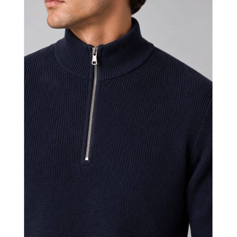 Alternative view of Clean cut Cph I  half zip knit I navy