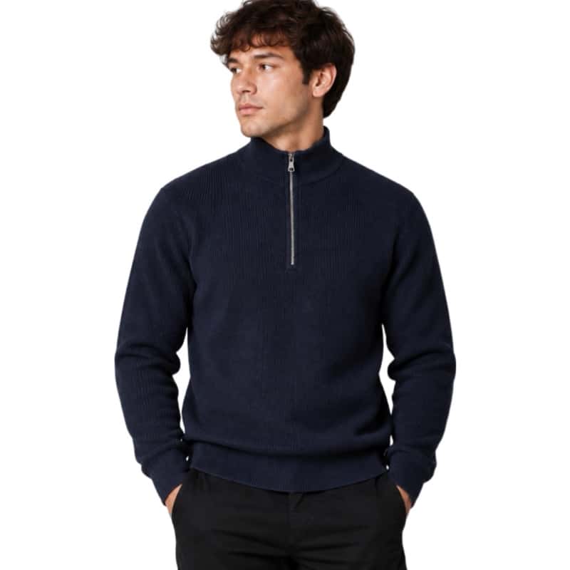 Clean cut Cph I half zip knit I navy