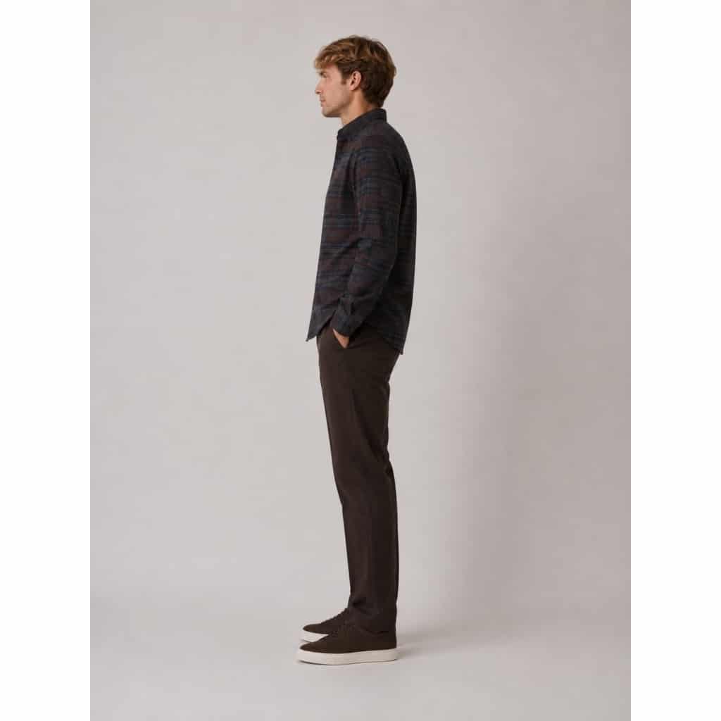 Clean cut Cph I checked shirt I brown / navy - Afbeelding 4
