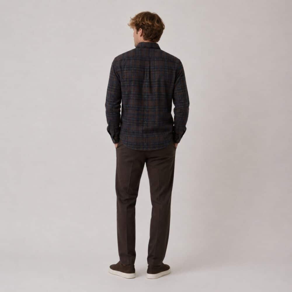 Clean cut Cph I checked shirt I brown / navy - Afbeelding 3