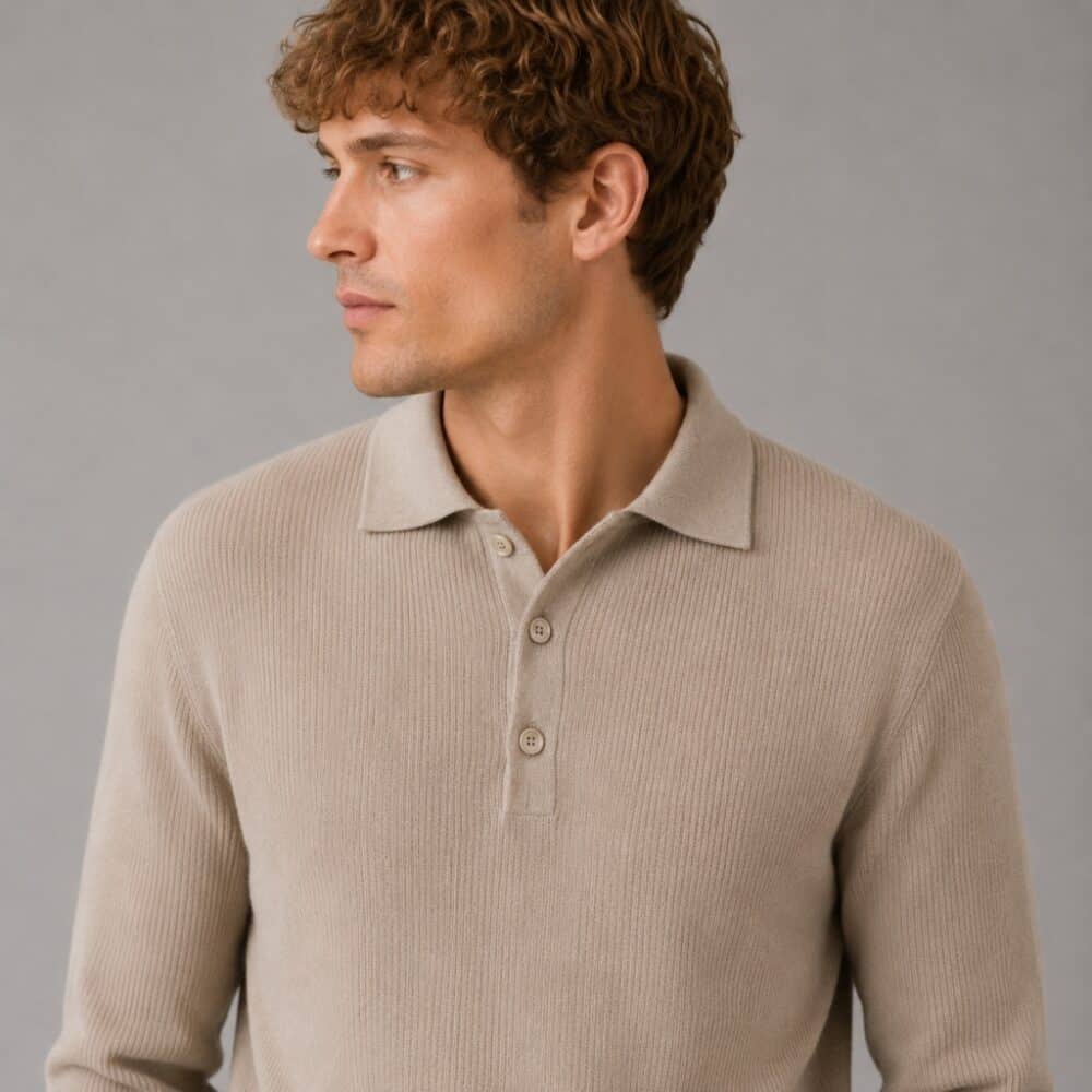 Alternative view of Clean Cut Cph I polo knit I brindle beige