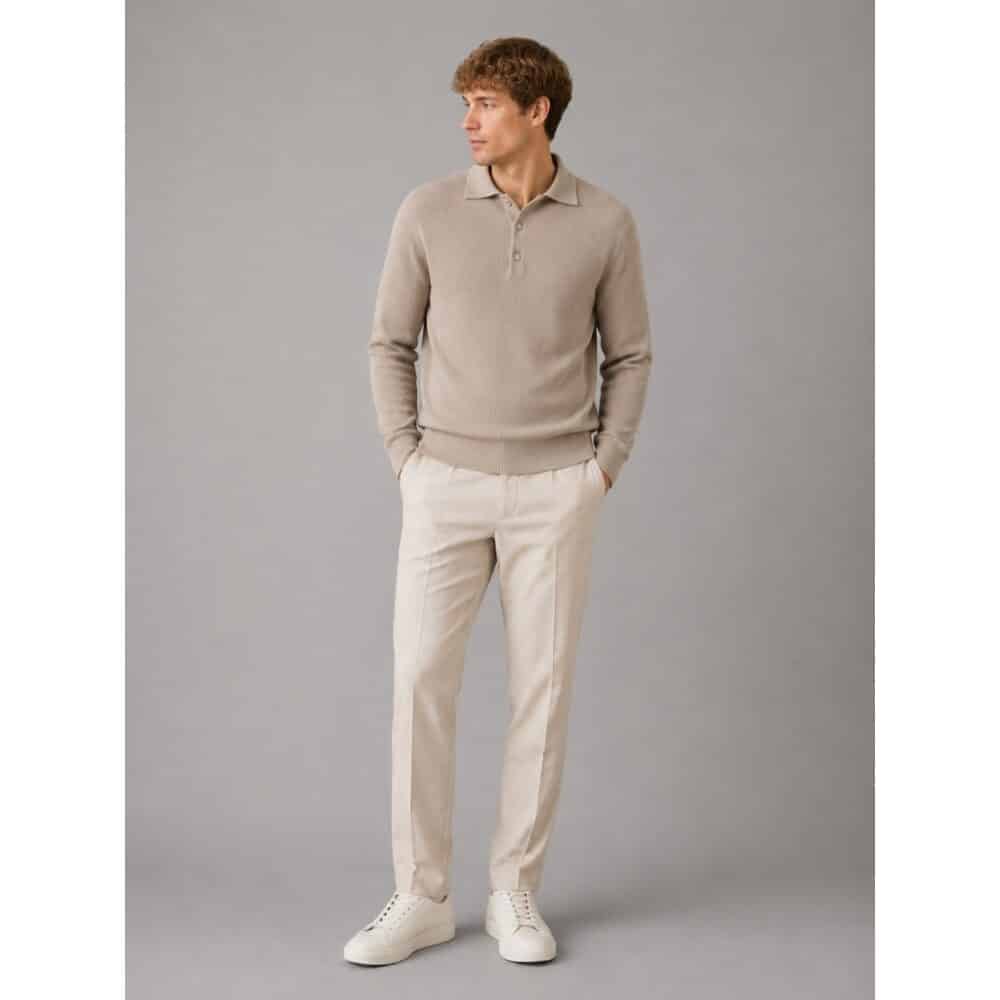 Clean Cut Cph I polo knit I brindle beige - Afbeelding 3