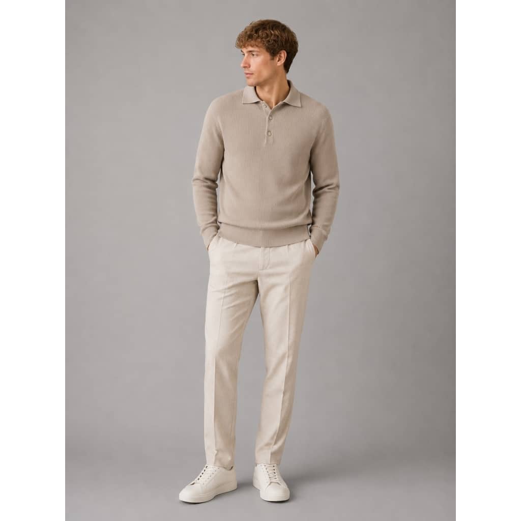 Clean Cut Cph I polo knit I brindle beige - Afbeelding 3