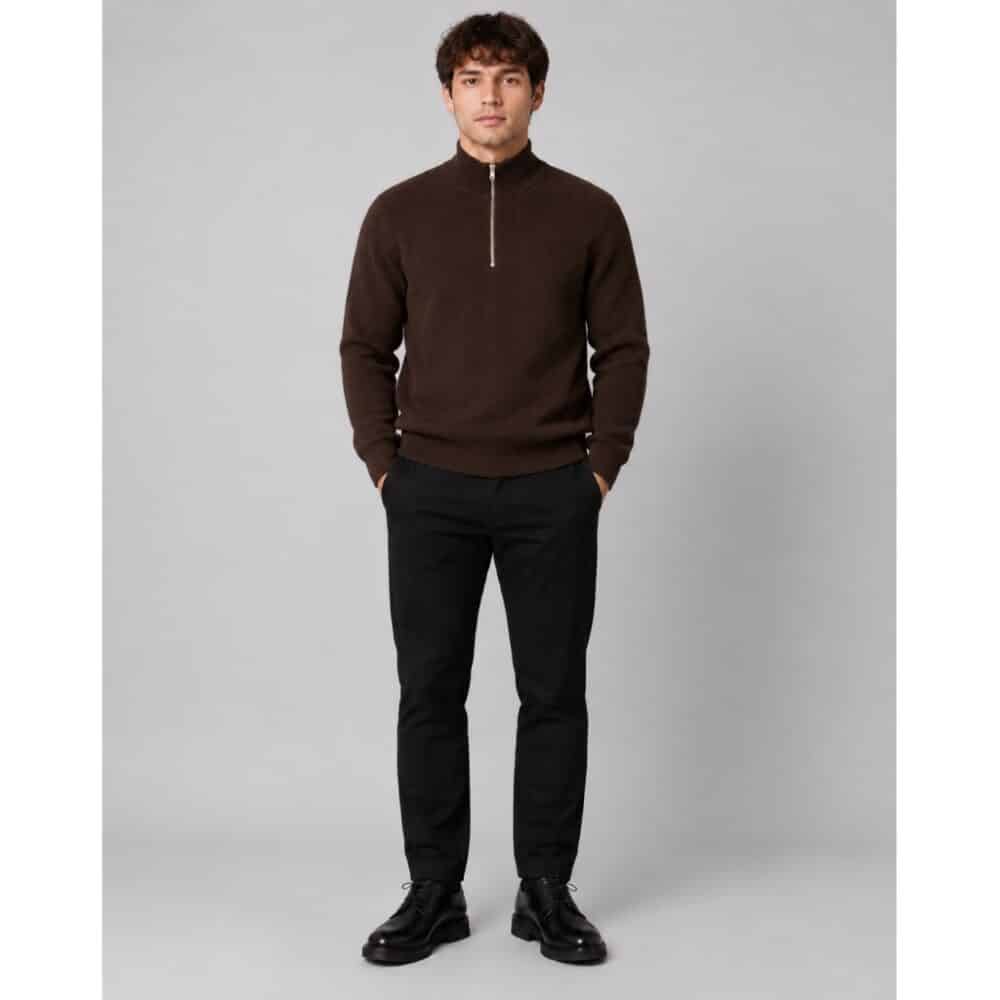 Clean cut Cph I half zip knit I dark brown - Afbeelding 3