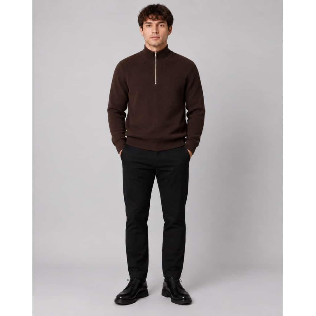 Clean cut Cph I half zip knit I dark brown - Afbeelding 3
