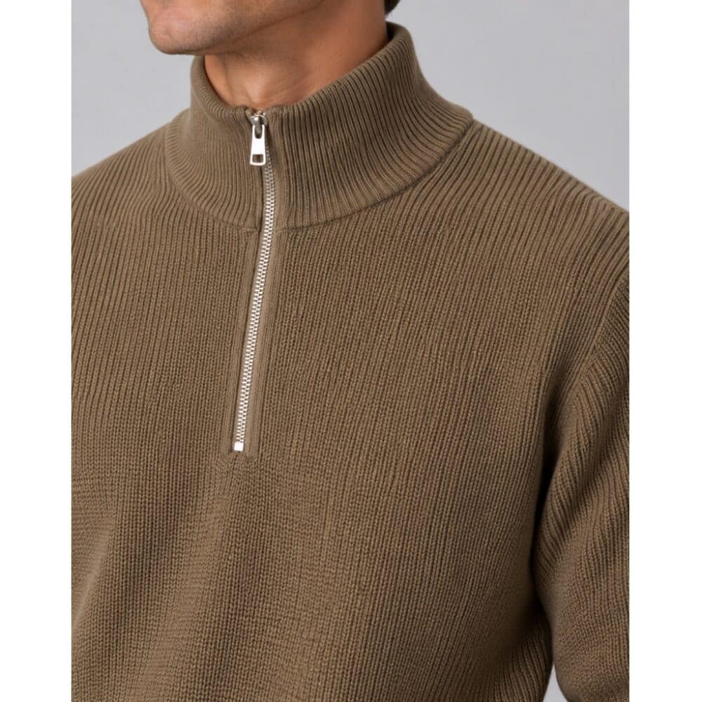 Clean cut Cph I half zip knit I brindle beige - Afbeelding 3