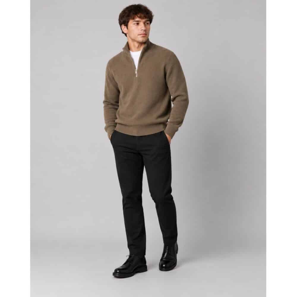 Alternative view of Clean cut Cph I half zip knit I brindle beige