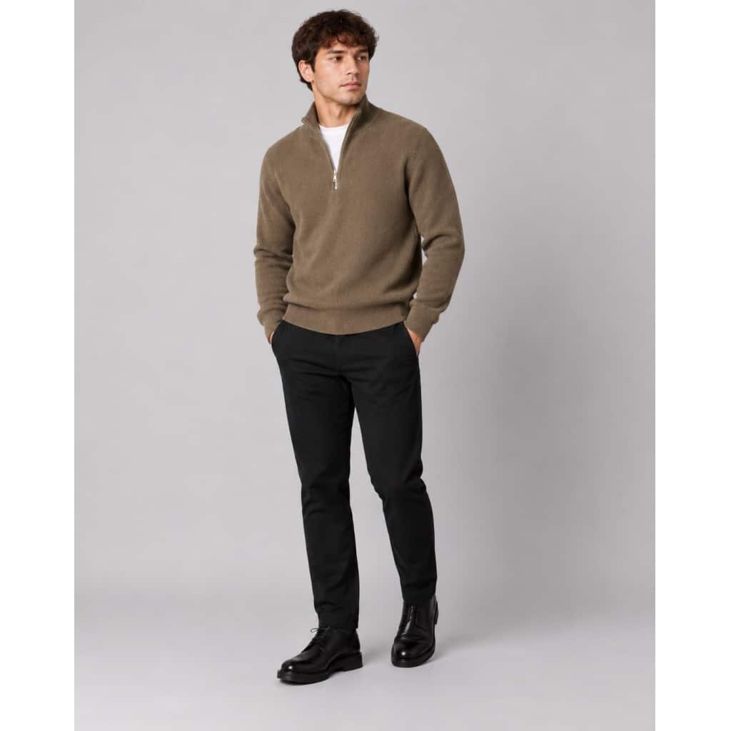 Clean cut Cph I half zip knit I brindle beige - Afbeelding 2