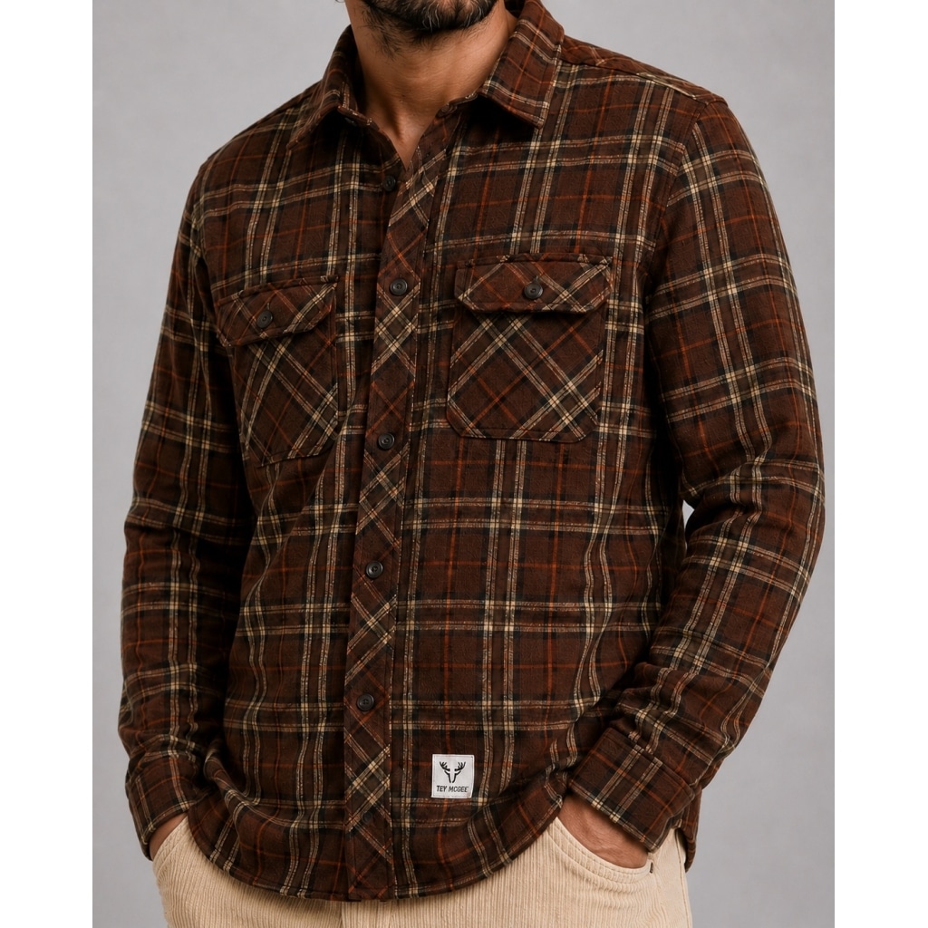 Fatmoose I check overshirt I burnt orange - Afbeelding 4