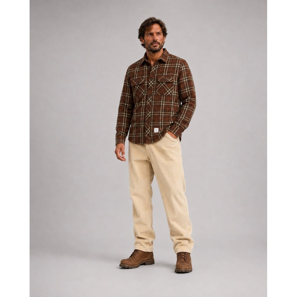 Fatmoose I check overshirt I burnt orange - Afbeelding 2