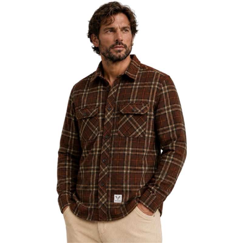 Fatmoose I check overshirt I burnt orange