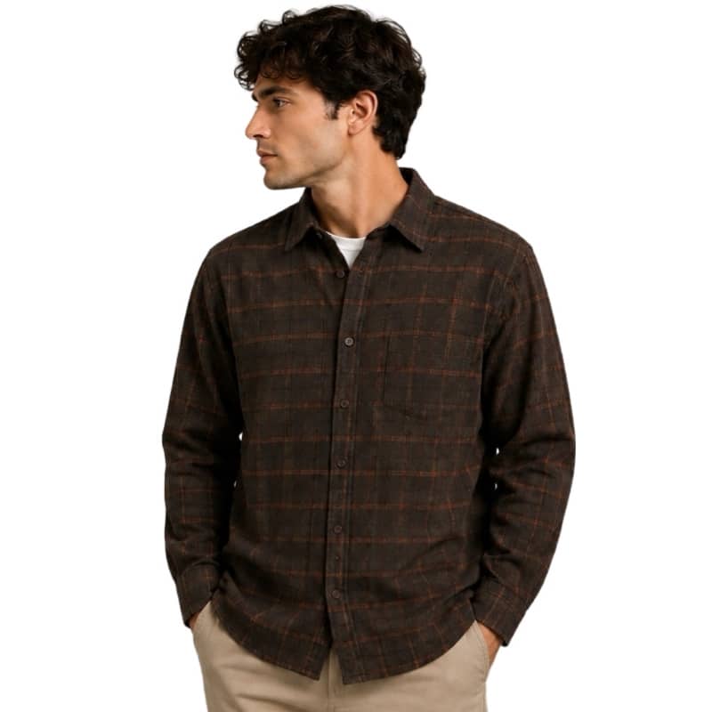 Clean cut Cph I checked shirt I brown
